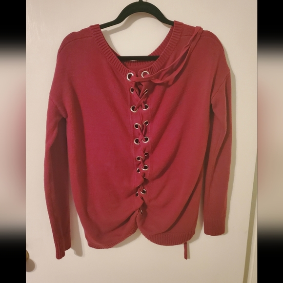 Express Sweater Lace Up Back Women's, Sage Size S EUC - Picture 3 of 4